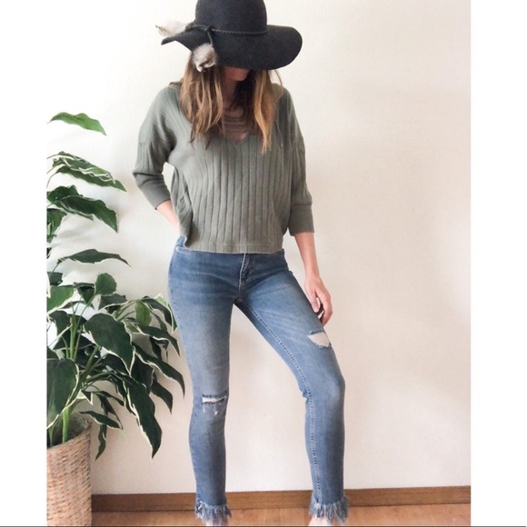 Free People Cross Front Sweatshirt - Picture 2 of 6